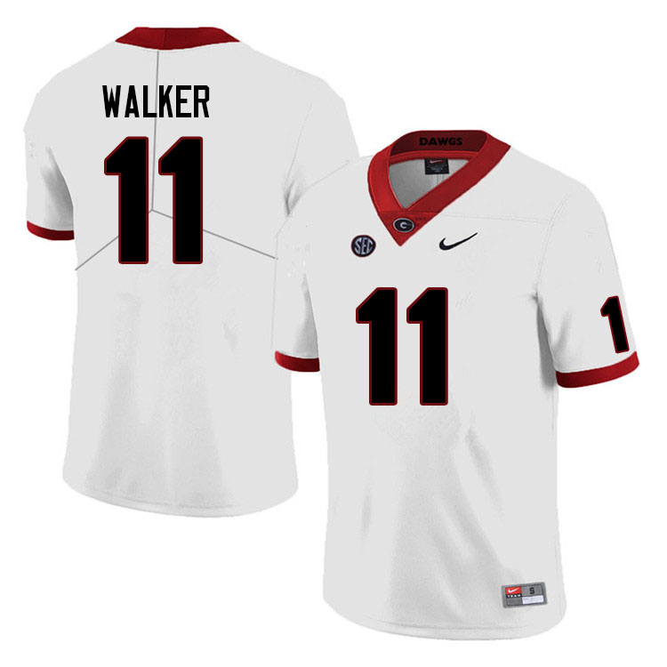 Georgia Bulldogs #11 Jalon Walker College Football Jerseys Sale-White Anniversary